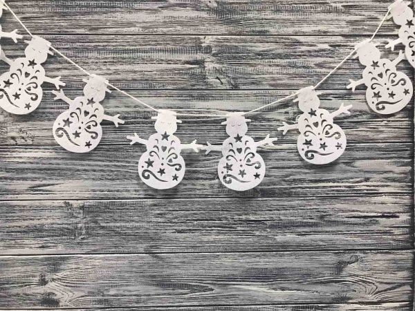 Гирлянда декоративная Діамантові ручки Снеговик белый 123027 2 м