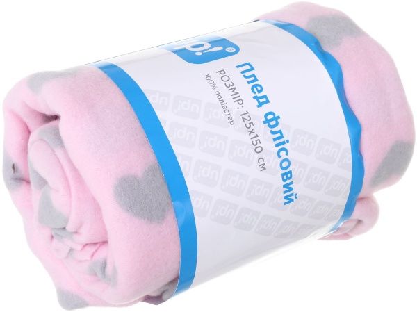 Плед Heart 125x150 см розовый с серым UP! (Underprice) 