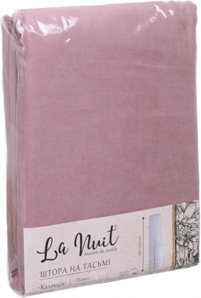 Штора на тасьмі BONA 200х280 см рожева La Nuit