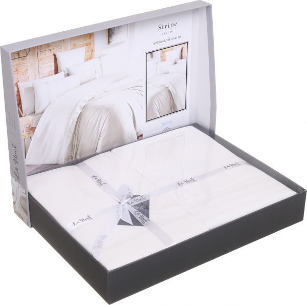 Комплект постільної білизни Exclusive Stripe Deluxe 2.0 білий La Nuit 