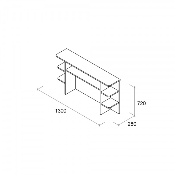 Надстройка стола Aqua Rodos Dallas антрацит/севилья 