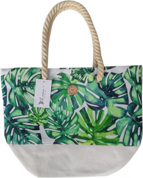 Сумка пляжная Luna зеленый с белым Palms