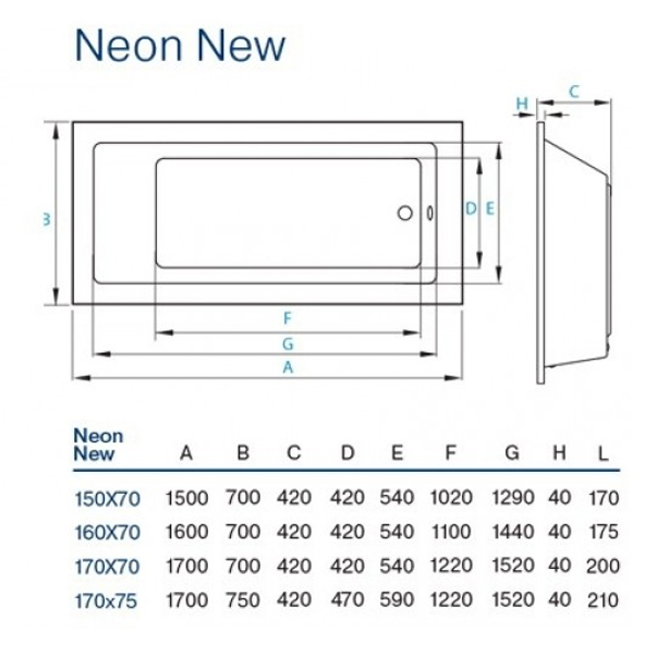 Ванна акрилова Koller Pool Neon new 170x70