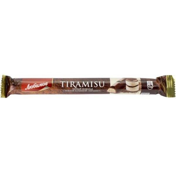 Шоколад Любимов черный с начинкой тирамису 38 г (4820075503888) 