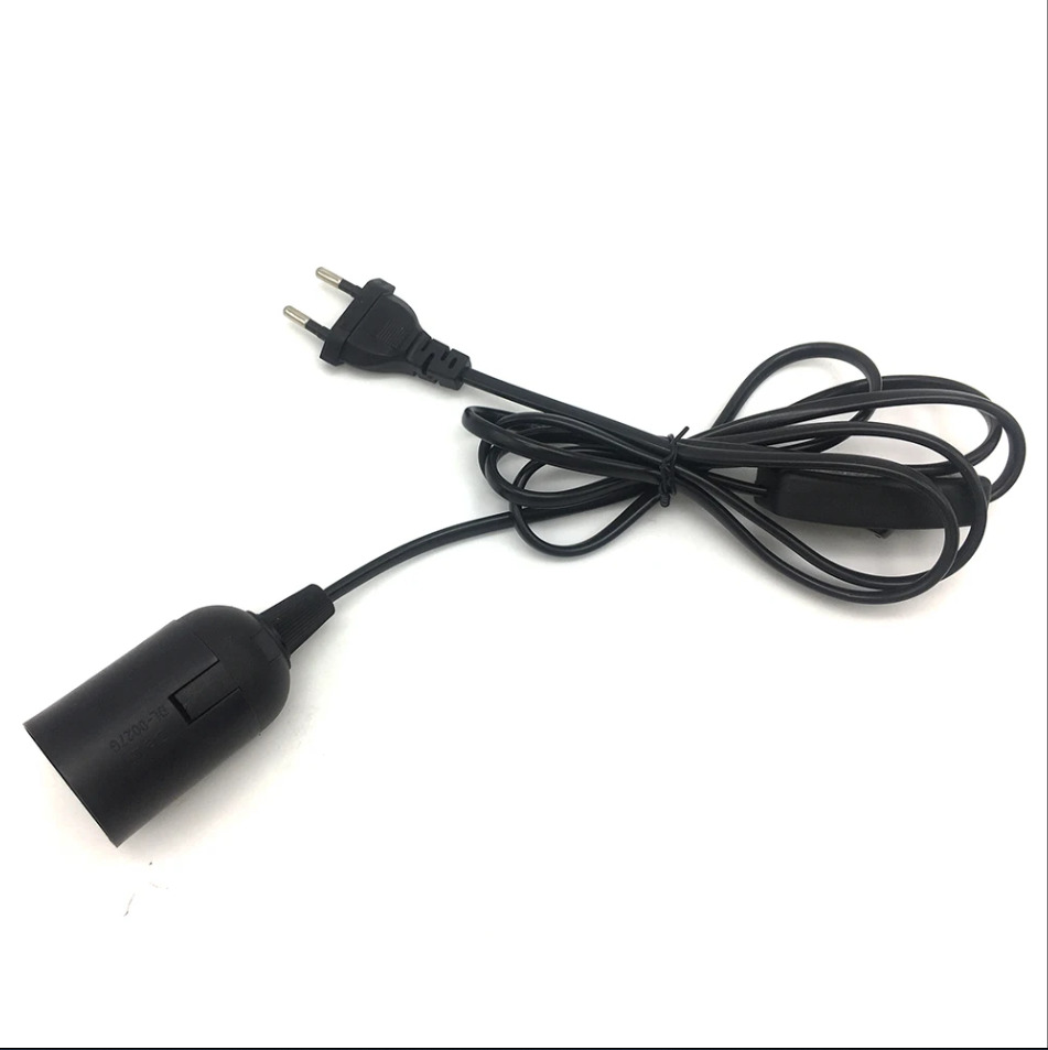 Патрон із вилкою UP! (Underprice) із проводом 3 м E27 пластик чорний D33