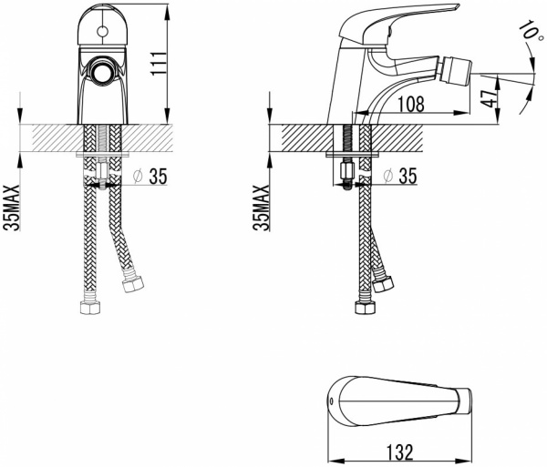 Змішувач для біде Imprese KRINICE 40110