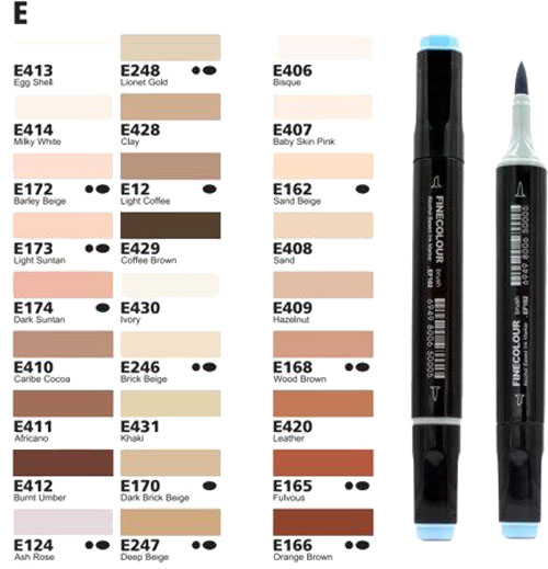 Маркер спиртовой FINECOLOUR EF102-132 умбра 