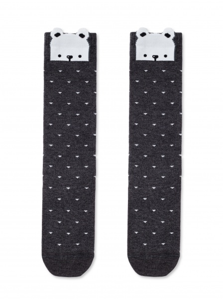 Гольфы детские для девочек Conte-Kids TIP-TOP (мордашки) 19С-141СП 053 р.20 темно-серый 