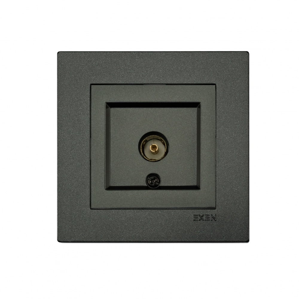 Механізм розетки TV прохідна без заземлення EXEN Karell IP20 антрацит 290-001303-257