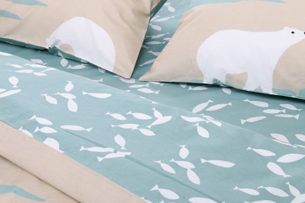 Комплект постельного белья Polar bears двуспальный разноцветный принт La Nuit 