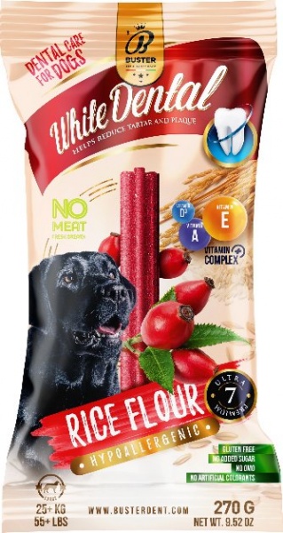 Лакомство BUSTER для собак Зубные палочки шиповник и рис 270 г (5999567920218)