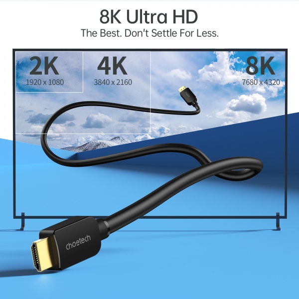 Кабель Choetech XHH-TP20, HDMI V.2.1, 8К 60 Гц 1,8 м (XHH-TP20) 