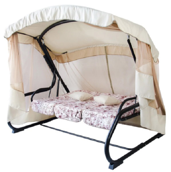 Гойдалка з навісом Vitan Фемели - 2 квіти Айвори 1720x2130x1560 мм