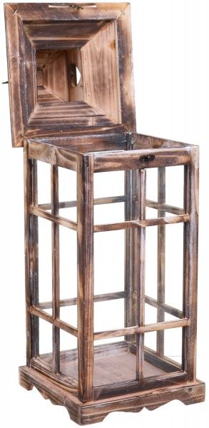 Подсвечник-фонарь Сидней деревянный 23,5x23,5x64 см