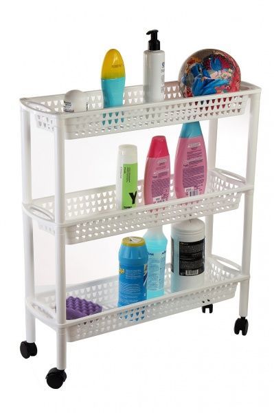 Этажерка пластиковая Heidrun 1562 Baskets 3 яруса 610x180x600 мм белый