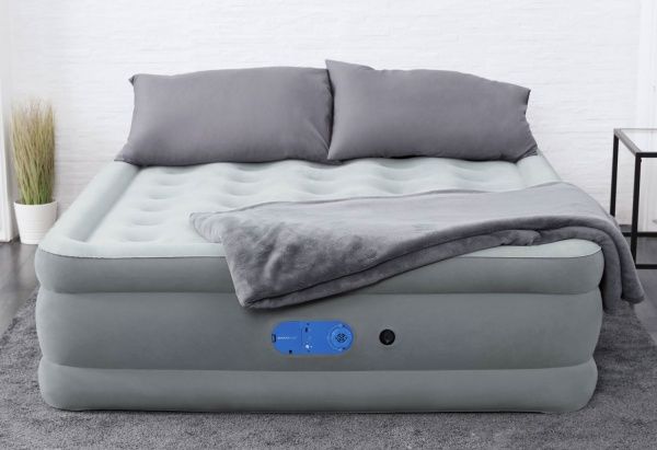 Матрас надувной Bestway Queen со встроенным двойным электронасосом 203х152 см серый