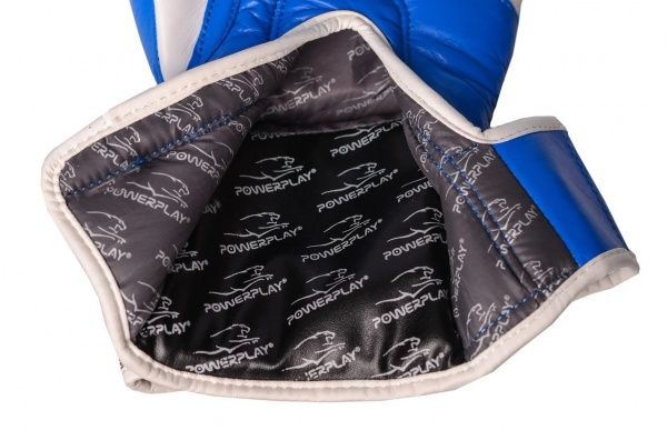 Боксерські рукавиці PowerPlay р. 12 3023A синій із білими вставками