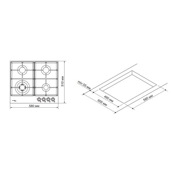 Варочная поверхность газовая Pyramida  PFE 642 IV Rustico/R