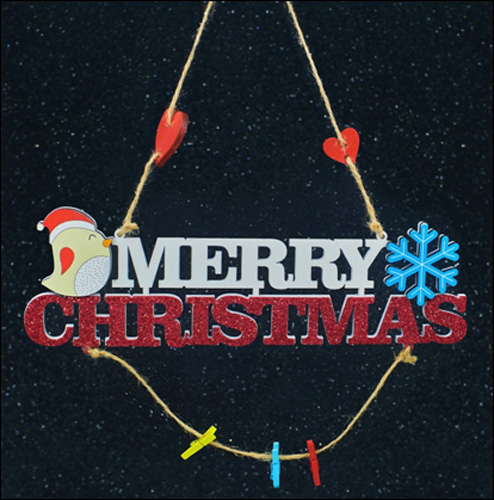 Украшение новогоднее Merry Christmas с Дедом Морозом 8 см разноцветный 1220297