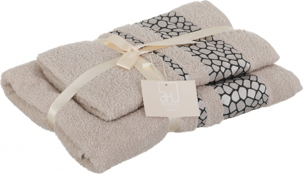 Набор полотенец Rhomb 2 шт бежевый Luna 