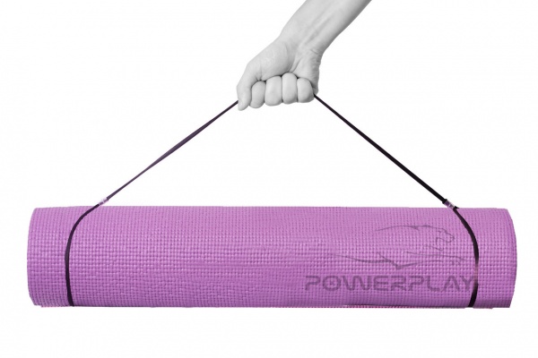Килимок для йоги та фітнесу PowerPlay 4010 173х61х0,6 см бузковий