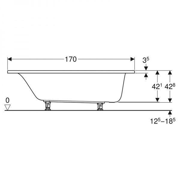 Ванна акрилова Geberit Selnova 554.284.01.1 170х70 см 