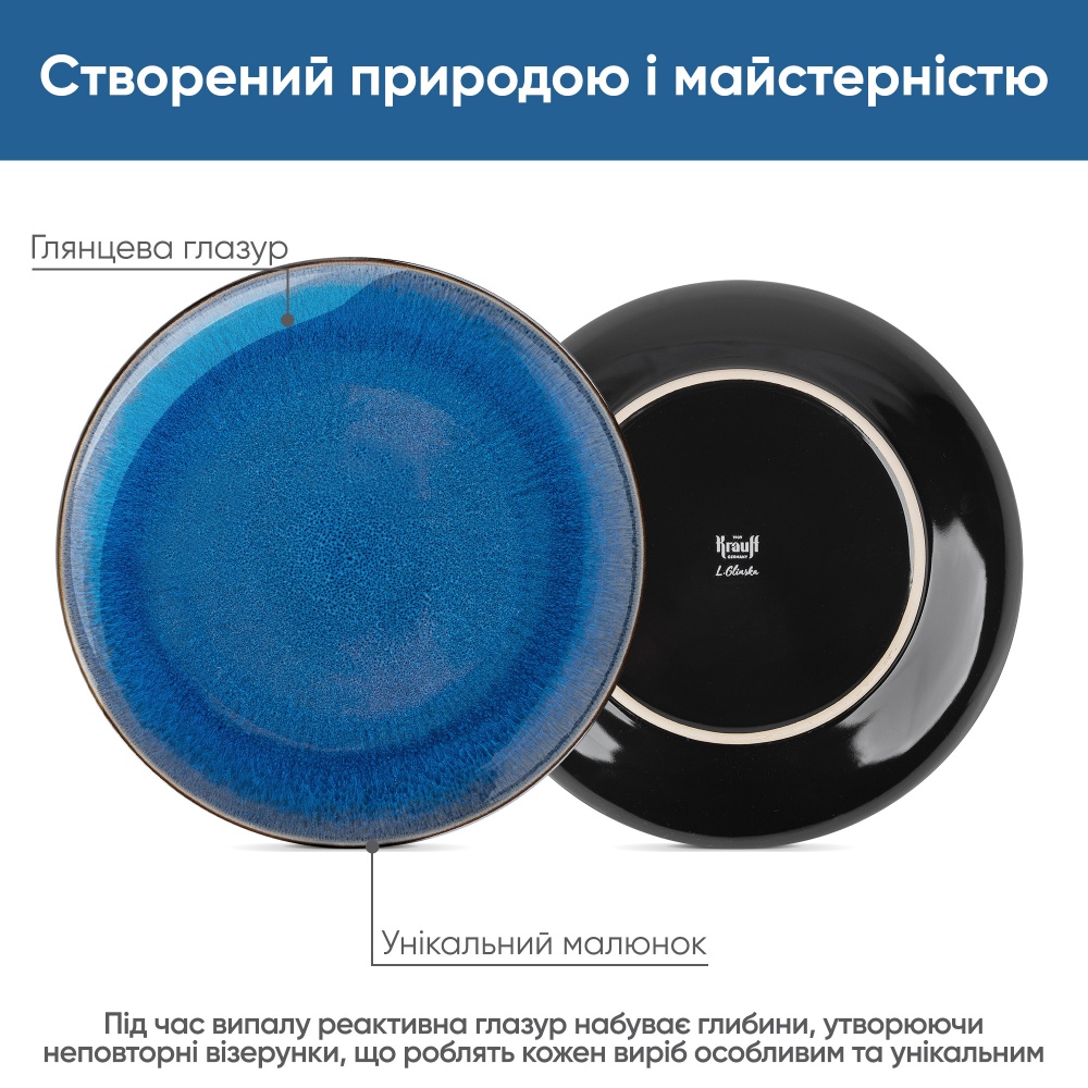 Тарелка обеденная Krauff 27,6 см Blue Ocean 21-318-009