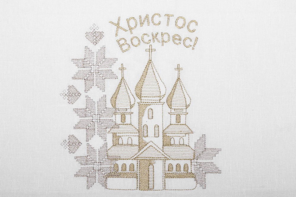 Полотенце пасхальное 694-25/09 32x70 см Эдельвика белый