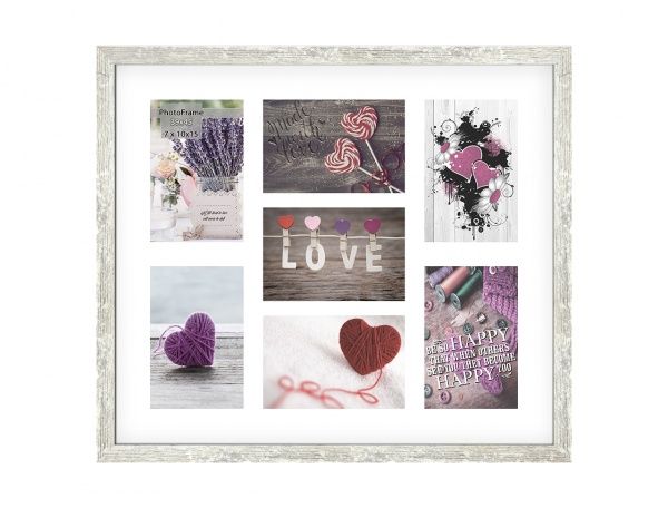 Фоторамка с паспарту SvitArt FKP-7-1913-2B 10x15 см бежевый с серым 