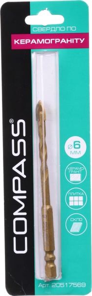 Сверло по плитке Compass квадро 6 мм 6