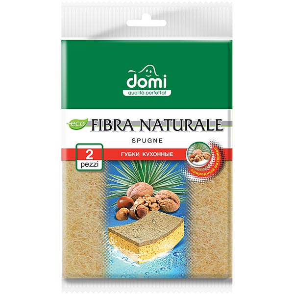 Губки кухонные Domi Натуральная фибра 2 шт