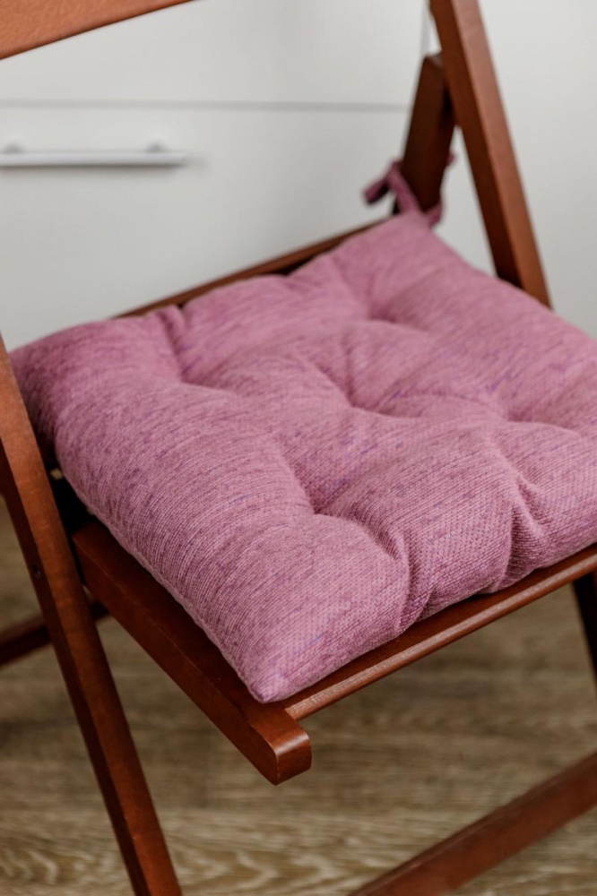 Подушка на стілець Chenilla бузкова 40х40 см Прованс