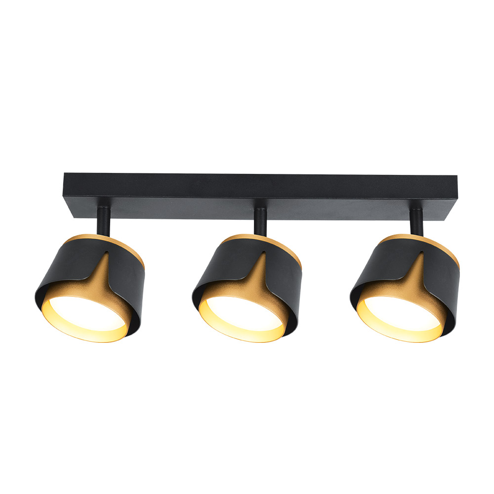 Спот Maxus Flora Base GX53 черный с золотым 3-MAX-SF-GX53-BG