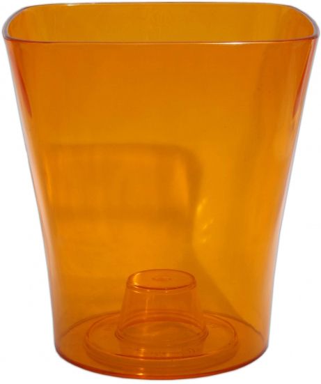 Кашпо для орхидей Оранжерея «Квадро» квадратный 1,3л бронзовый 