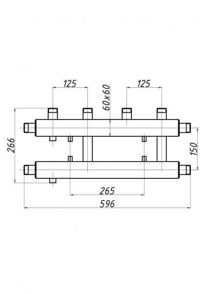Коллектор в изоляции 2+1 вверх mini К22В.125(150)