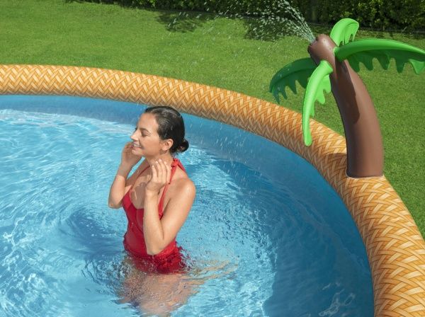 Бассейн надувной Bestway Пальмы с фильтр-насосом 457x84 см 57416