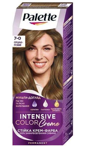 Крем-фарба для волосся Palette Intensive Color Creme (Інтенсивний колір) 7-0 (N6) середньо-русявий 110 мл