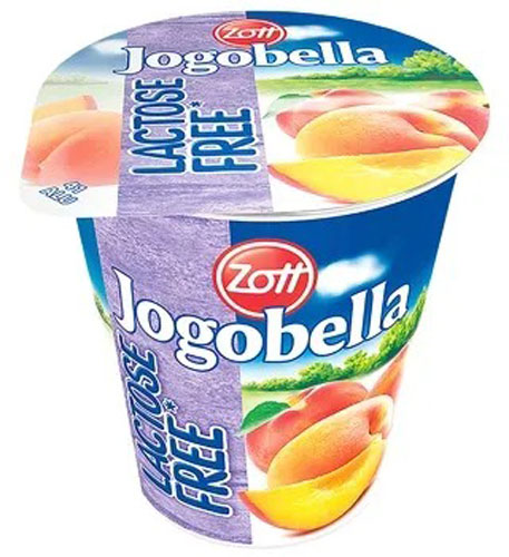 Йогурт ТМ Zott Йогобелла безлактозний в асортименті зі смаком (полуниці, персика, малини, вишні) 2,7%, 150г 