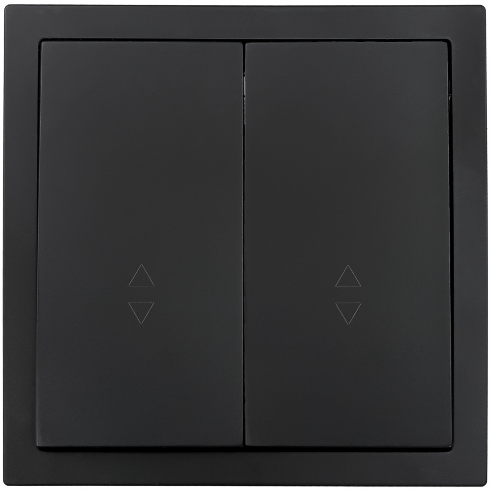 Механізм вимикача прохідний двоклавішний HausMark Juna без підсвітки чорний матовий 7041-1788U2-106QC