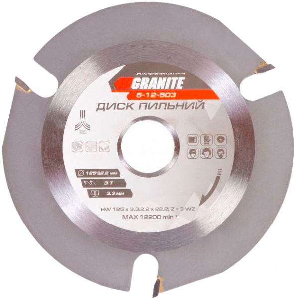 Пиляльний диск GRANITE 125x22,2 Z3 5-12-503