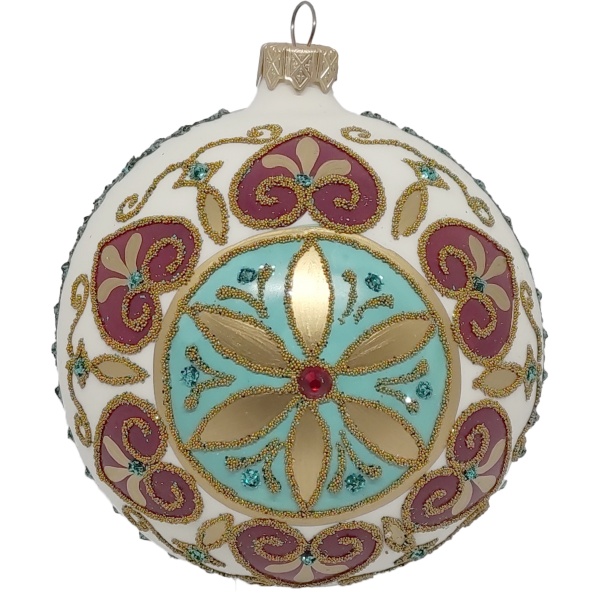 Куля новорічна 100 мм білий 10154