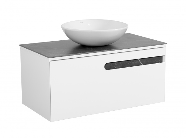 Тумба Aqua Rodos Остiн білий мат зі стільницею 90 см та умивальником Zero 46 (АР000043101)