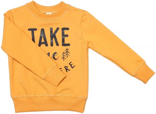 Свитшот Маленькие люди 11 для мальчиков р.146 горчичный 