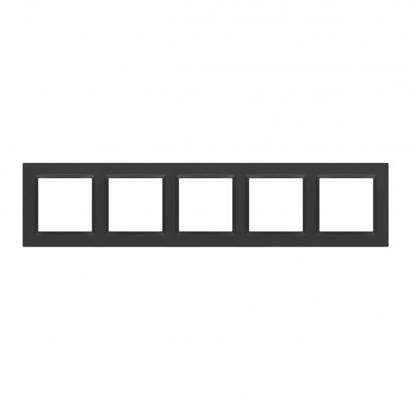 Рамка п'ятимісна Simon 10 універсальна чорний матовий CR5/49
