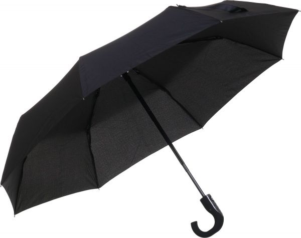 Парасолька Susino чоловіча 3 секційна 56 см 8 спиць ручка гак чорний 