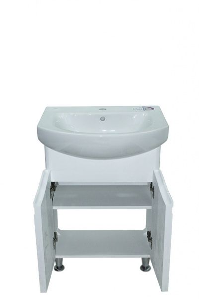 Тумба ХАСТ Bresta с умывальником Runo 60 белая (2 фасада)