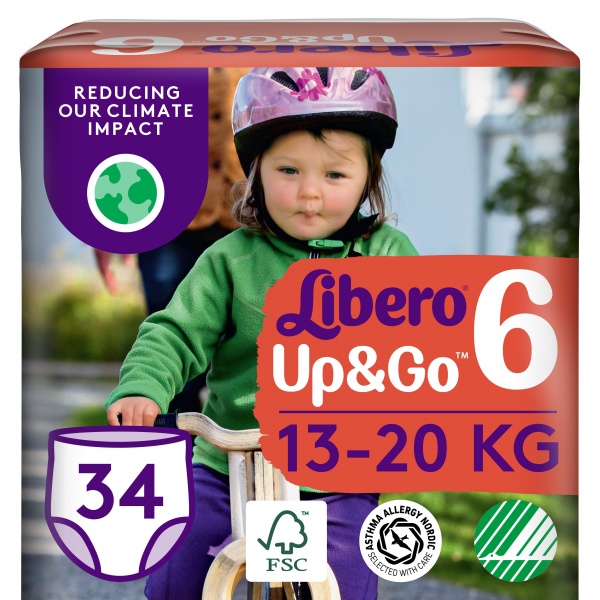 Подгузники-трусики Libero Up&Go 6 13-20 кг 34 шт.