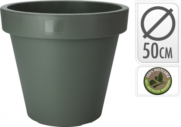 Кашпо пластиковое круглый зеленый (Y54199860) 