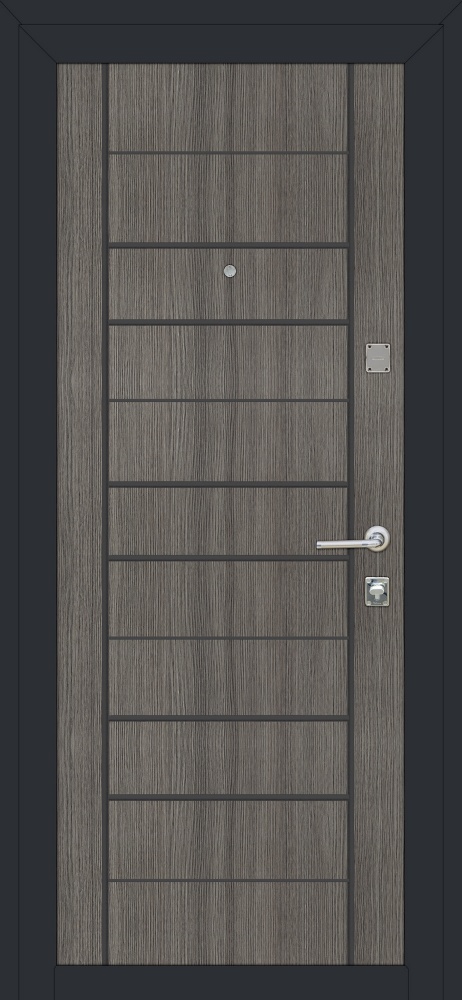 Дверь входная TM Riccardi STREET BIT 06 B графит серый / дуб ash 2050x860 мм правая