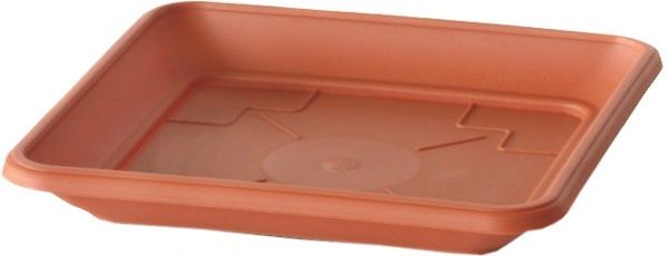 Піддон пластиковий OKT Тера 3 220 мм квадратний (14083) теракот 
